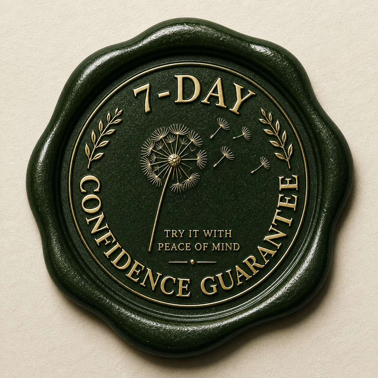 7-day confidence guarantee seal